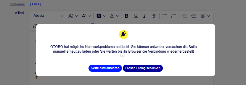 Fehlermeldung