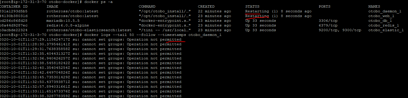 Otobo-docker installation issues 4